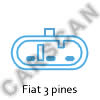 Conector de Diagnóstio Fiat 3 pines